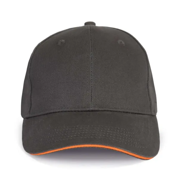 ORLANDO 6 PANEL CAP - K-UP Tamno siva Orange
