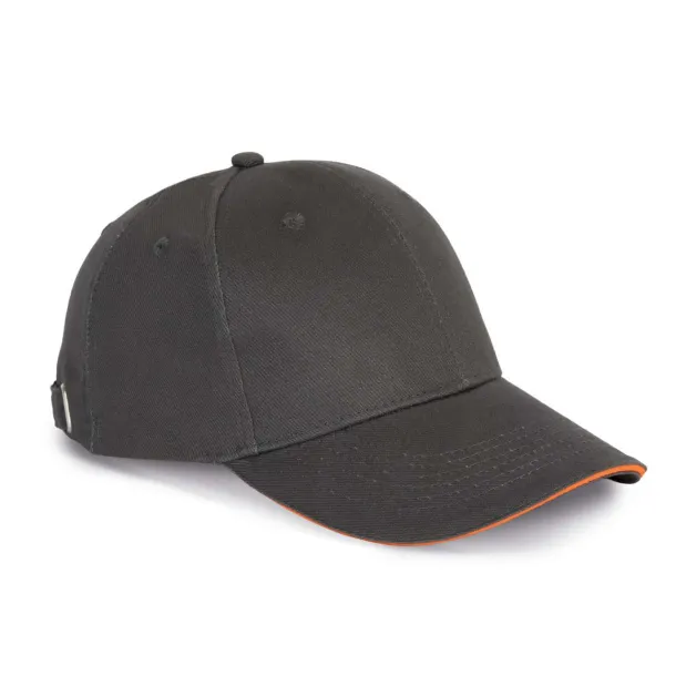ORLANDO 6 PANEL CAP - K-UP Tamno siva Orange