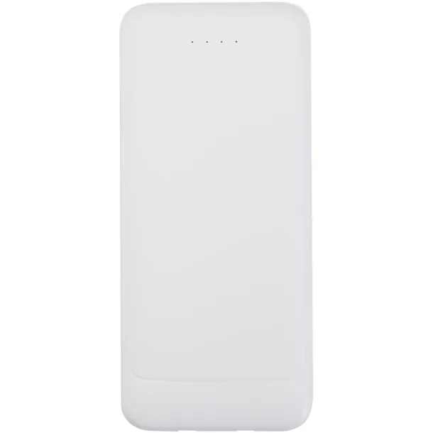 Adhil 10.000 mAh 10W recycled plastic power bank with 2 built-in cables White