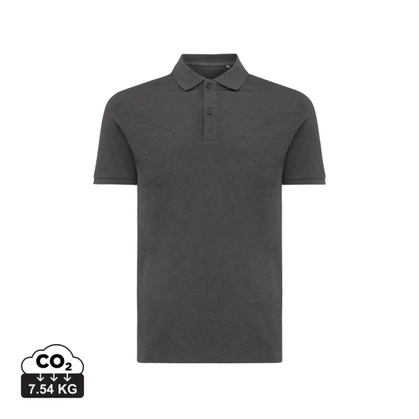  Iqoniq Yosemite unisex polo kratka majica od recikliranog pique pamuka - iqoniq heather anthracite