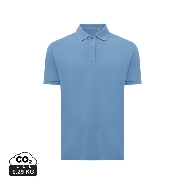  Iqoniq Yosemite unisex polo kratka majica od recikliranog pique pamuka, 220 g/m² - iqoniq Moon blue