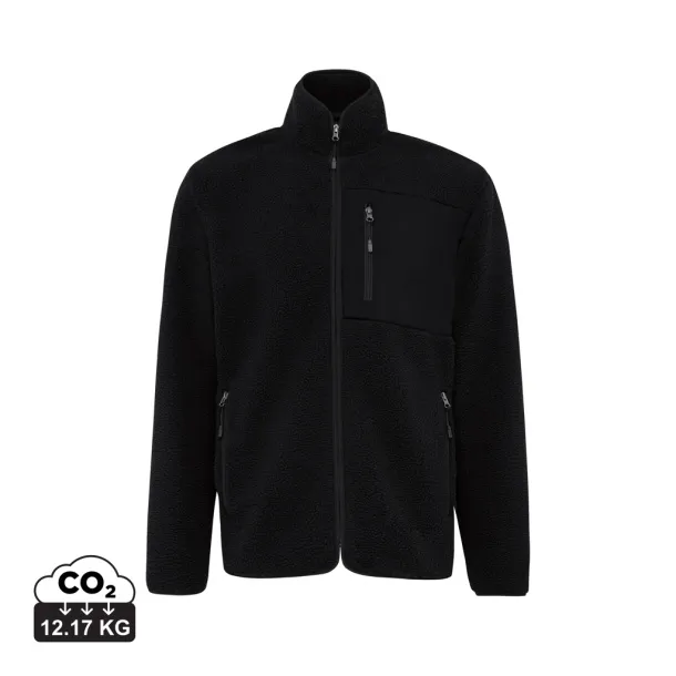  Iqoniq Diran recycled polyester pile fleece jacket - iqoniq Black