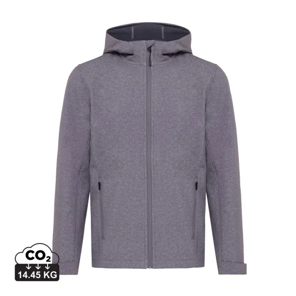  Iqoniq Makalu men recycled polyester soft shell jacket - iqoniq vulcano heather grey