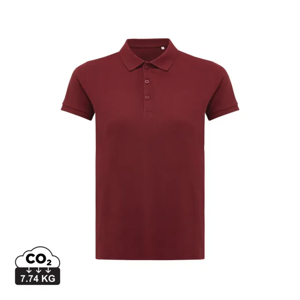 Iqoniq Yosemite ženska pique polo majica od recikliranog pamuka, 220 g/m² - iqoniq burgundy