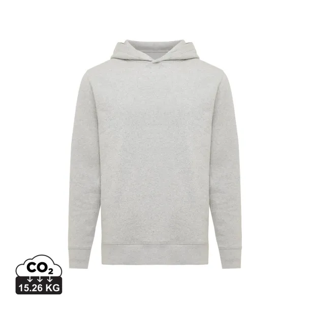 Iqoniq Yengo unisex hoodie od recikliranog pamuka s bočnim džepovima, 280 g/m² - iqoniq light heather grey