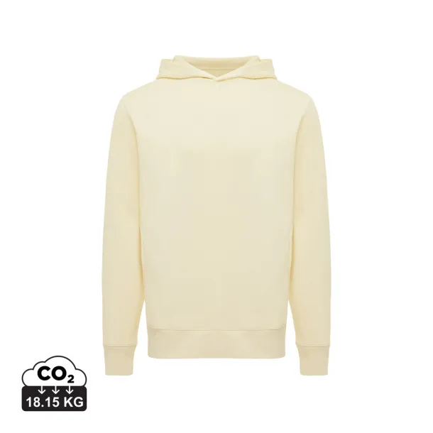 Iqoniq Yengo recycled cotton hoodie with sidepockets - iqoniq cream yellow