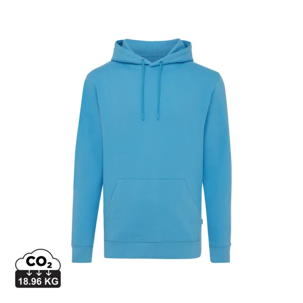  Iqoniq Jasper recycled cotton unisex hoodie - iqoniq tranquil blue