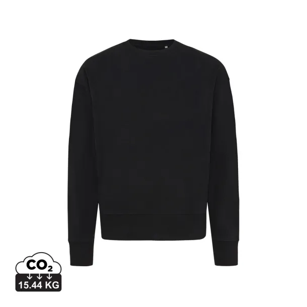  Iqoniq Kruger unisex relaxed recycled cotton crew neck - iqoniq Black
