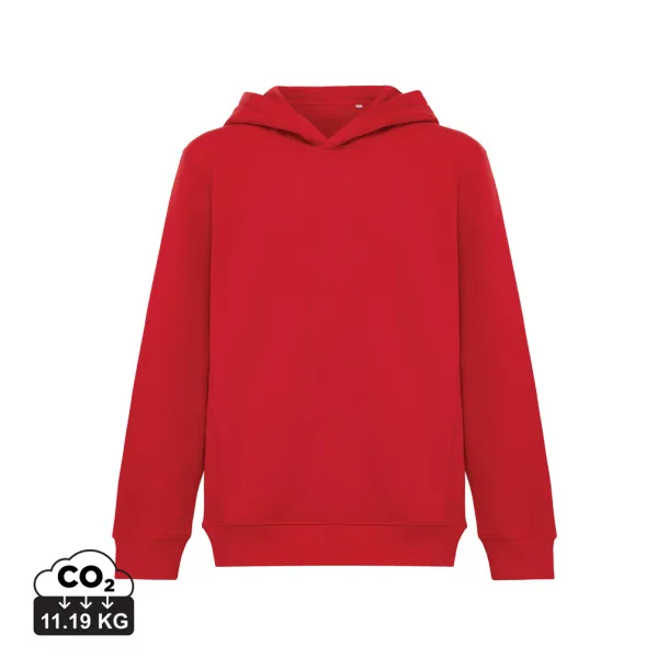 Iqoniq Yengo dječji hoodie od recikliranog pamuka s bičnim džepovima, 280 g/m² - iqoniq Crvena