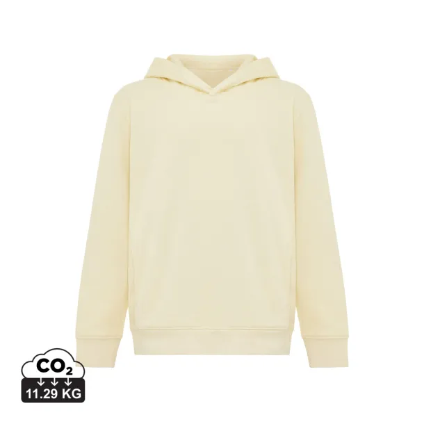 Iqoniq Yengo dječji hoodie od recikliranog pamuka s bičnim džepovima, 280 g/m² - iqoniq cream yellow