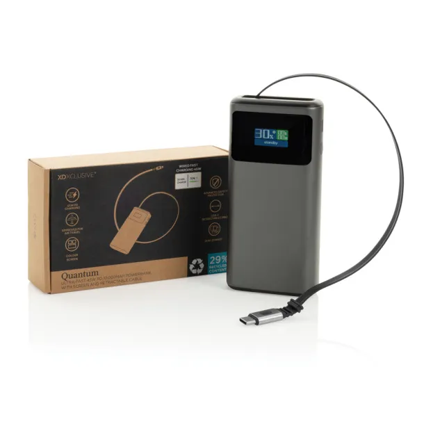  Quantum RCS ultra-fast PD45W 10.000mAh powerbank with screen Grey Black