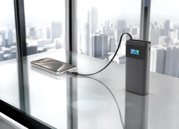  Quantum RCS ultra-fast PD45W 10.000mAh powerbank with screen - XD Xclusive Grey Black