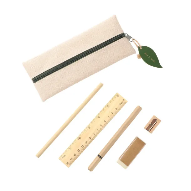  School set, pencil case, pencil, ball pen, ruler, eraser and pencil sharpener Neutral