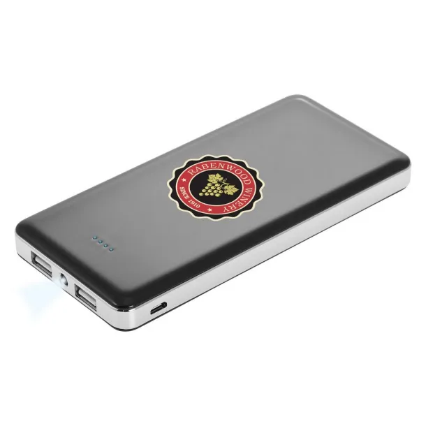  Prijenosna baterija sa svjetlom, 12 000 mAh Crna