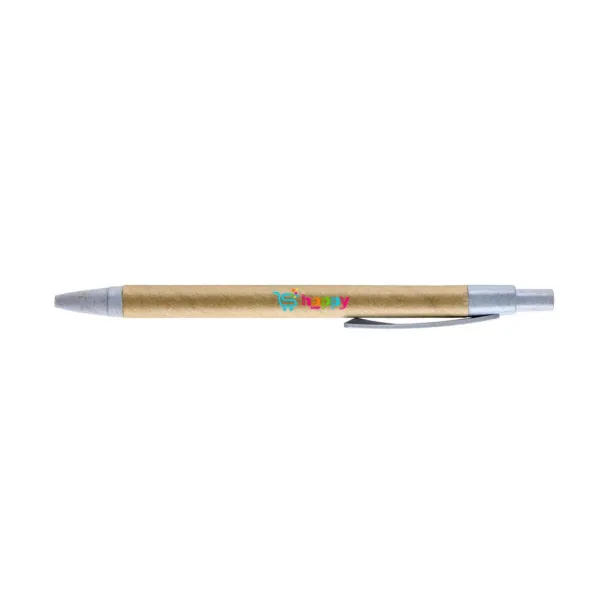  Ball pen with paper barrel and coloured bamboo fibre details Plava