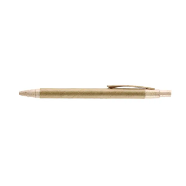  Ball pen with paper barrel and coloured bamboo fibre details beige