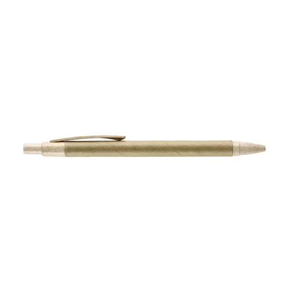  Ball pen with paper barrel and coloured bamboo fibre details beige
