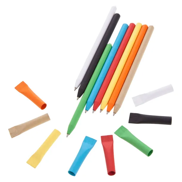  Ball pen made of rolled paper with cap Neutral