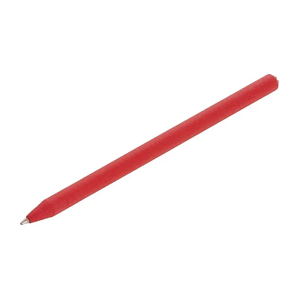  Ball pen made of rolled paper with cap Crvena