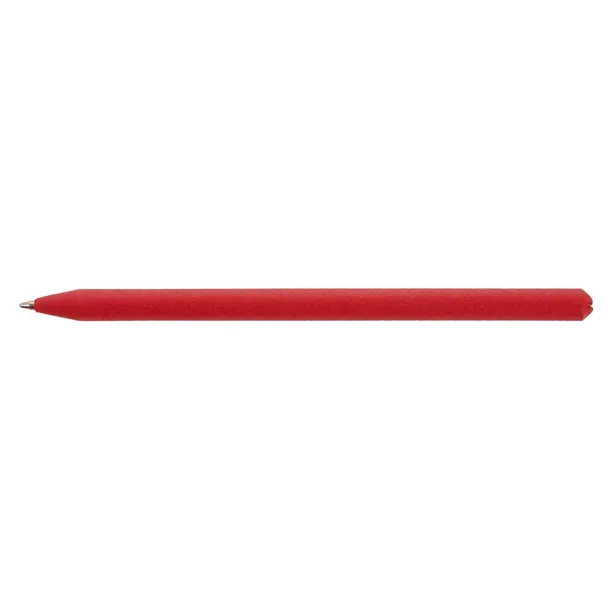  Ball pen made of rolled paper with cap Crvena