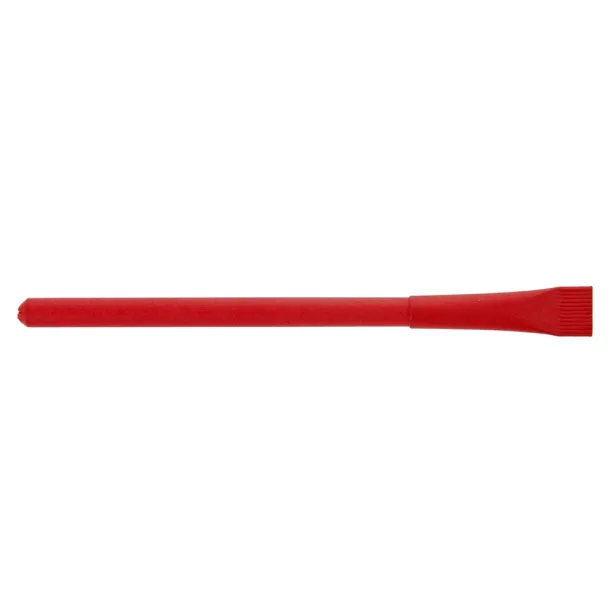  Ball pen made of rolled paper with cap Crvena