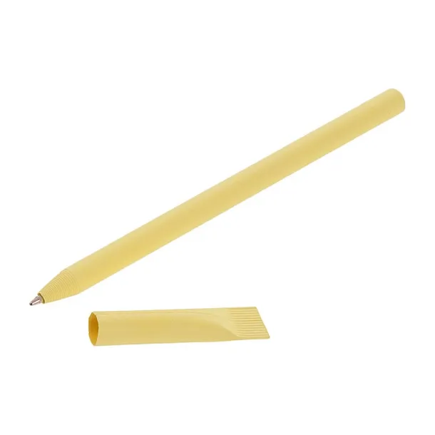  Ball pen made of rolled paper with cap Žuta