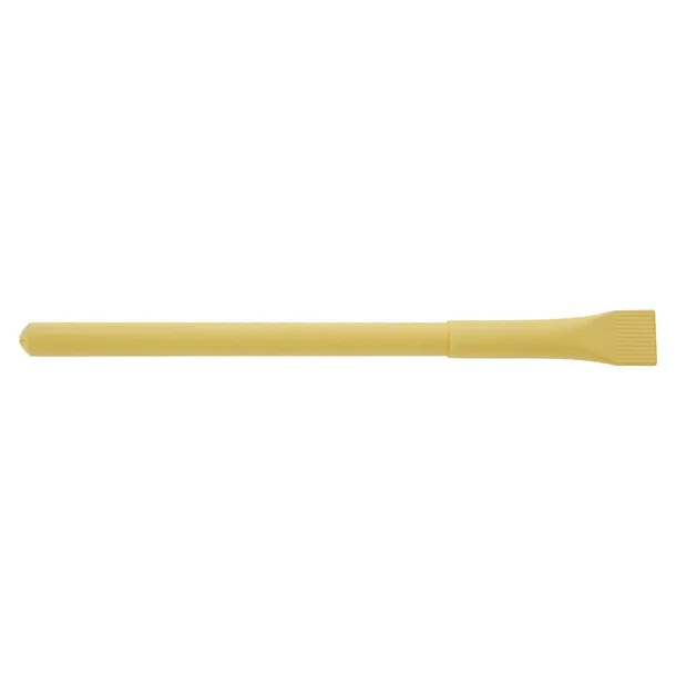  Ball pen made of rolled paper with cap Žuta