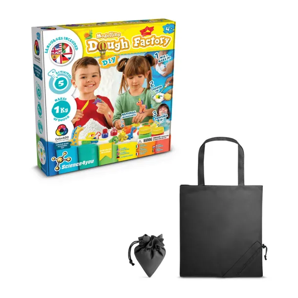 Modeling Dough Factory Kit II Educational game supplied with a 190T folding gift bag Black