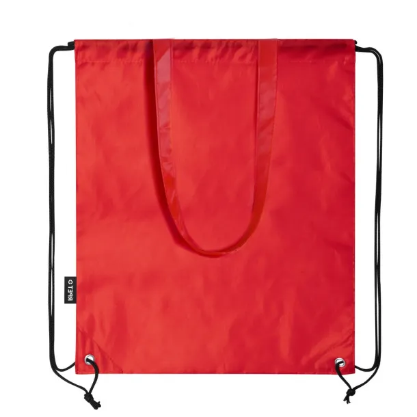  RPET drawstring bag, shopping bag Crvena
