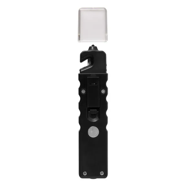  Emergency torch 4 COB LED, safety hammer, seat belt cutter Crna
