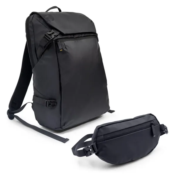 Chaundrise Ruksak za laptop 15,6" 2 u 1, torba oko struka Crna