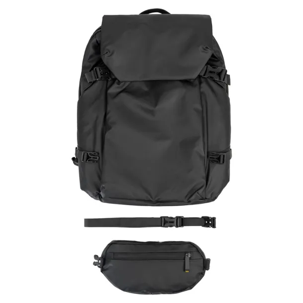Chaundrise Ruksak za laptop 15,6" 2 u 1, torba oko struka Crna