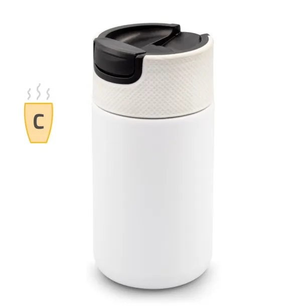 AIR GIFTS NABILA termo šalica s keramičkim dijelovima, 400 ml Bijela