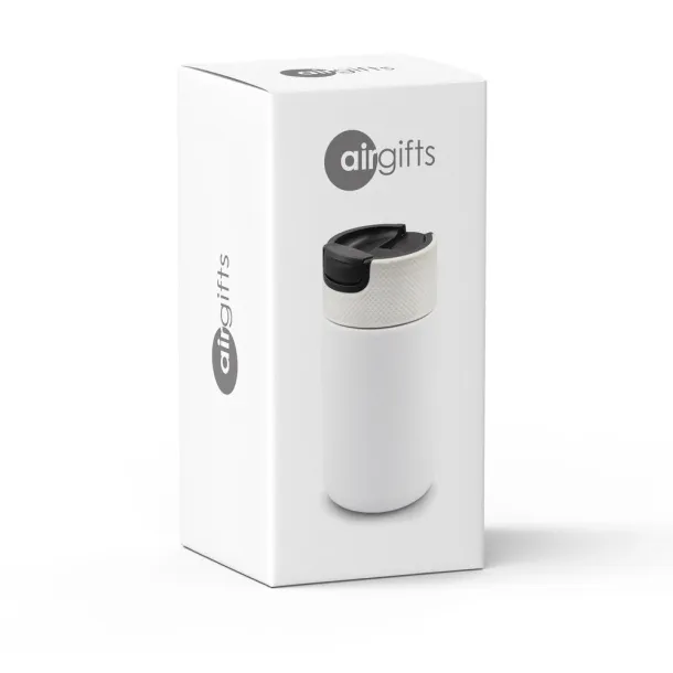 AIR GIFTS NABILA termo šalica s keramičkim dijelovima, 400 ml Bijela