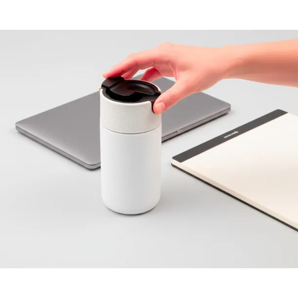 AIR GIFTS NABILA Thermo mug 400 ml with ceramics Bijela