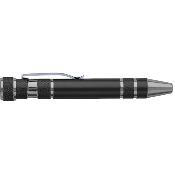  Tool set, 3 LED telescopic torch, screwdriver 8 el. Crna