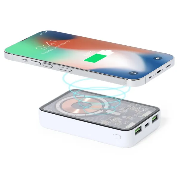  Magnetic wireless power bank 5000 mAh, wireless charger 15W Bijela