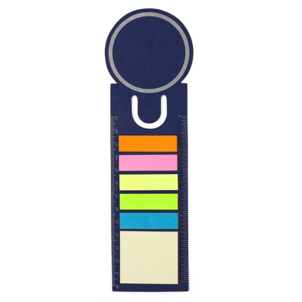  Set ljepljivih bilješki, bookmark, blokić, ravnalo Mornarski plava