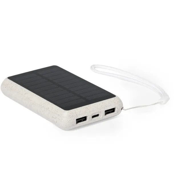  Prijenosna baterija sa solarnim punjačem od pšenične slame, 5000 mAh Neutral