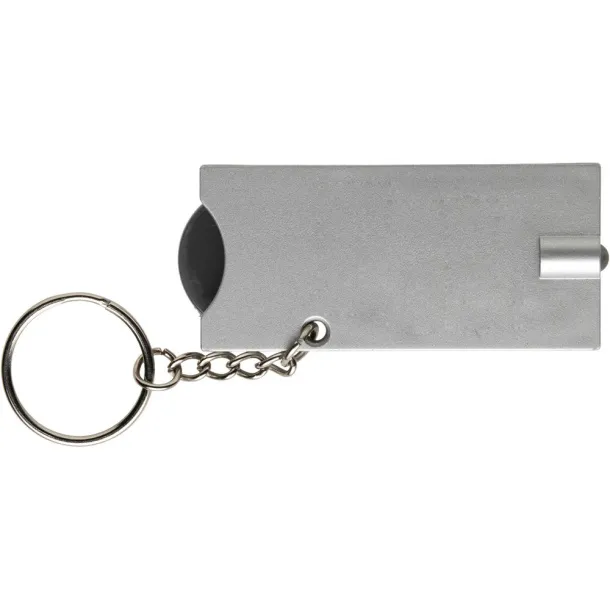  Keyring with shopping cart coin and LED light Crna