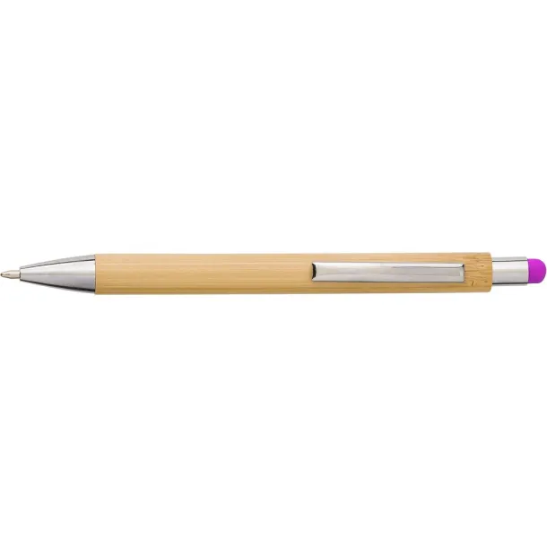  Bamboo ball pen, touch pen fuchsia