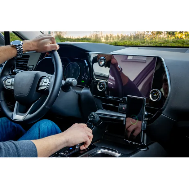 Skyler 15W bežični auto punjač i držač za mobitel Crna