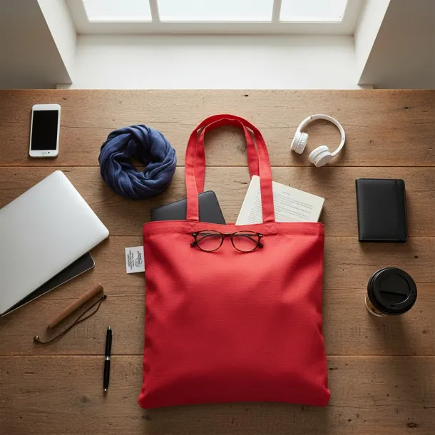  Recycled cotton shopping bag B'RIGHT, 200 g/m2 Crvena