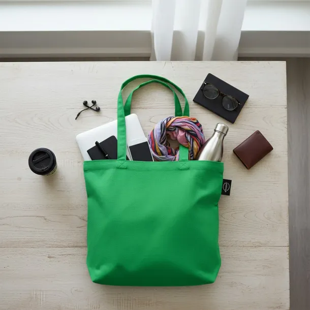  Recycled cotton shopping bag B'RIGHT, 200 g/m2 light green