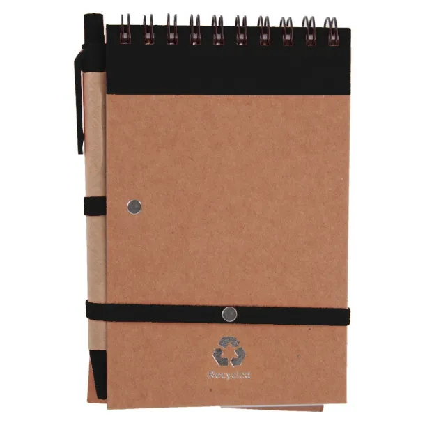  Notebook approx. A6 with ball pen Crna