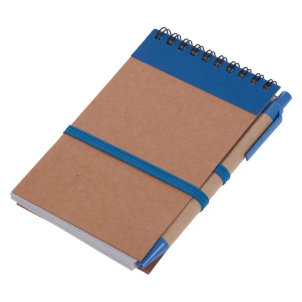  Notebook approx. A6 with ball pen Plava