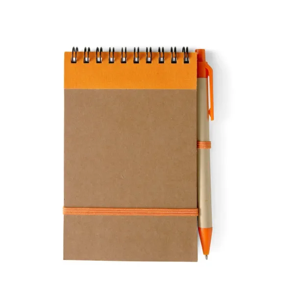  Notebook approx. A6 with ball pen Narančasta