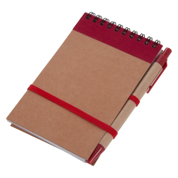  Notebook approx. A6 with ball pen Crvena