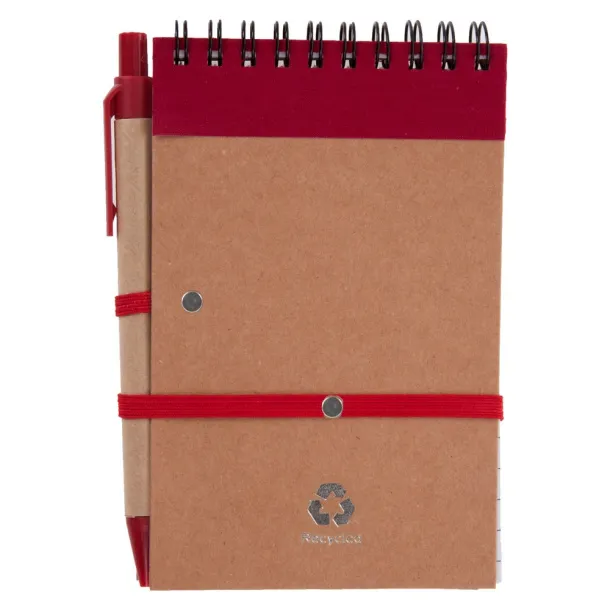  Notebook approx. A6 with ball pen Crvena