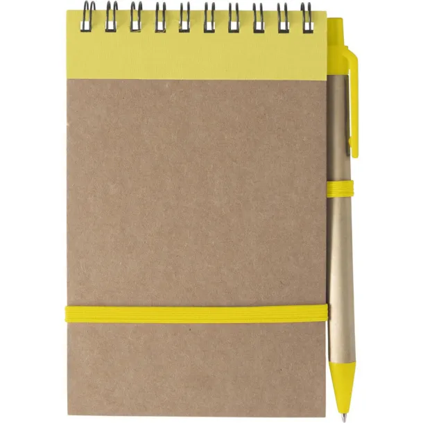  Notebook approx. A6 with ball pen Žuta